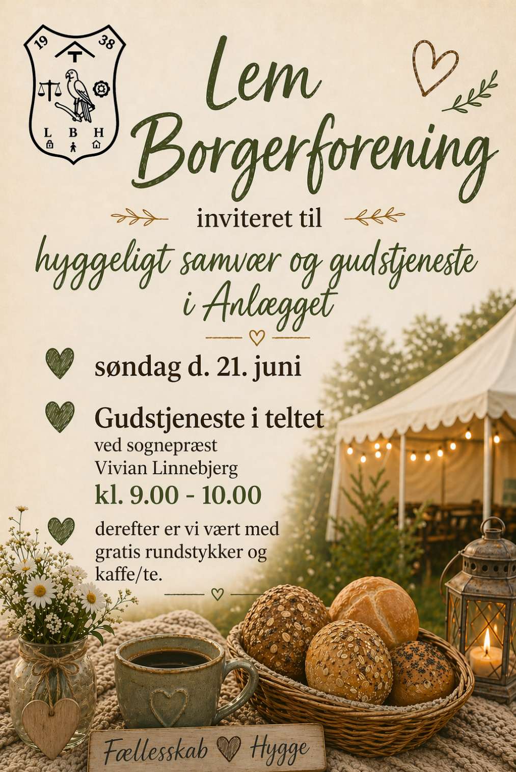 Gudstjeneste og rundstykker i Anlægget